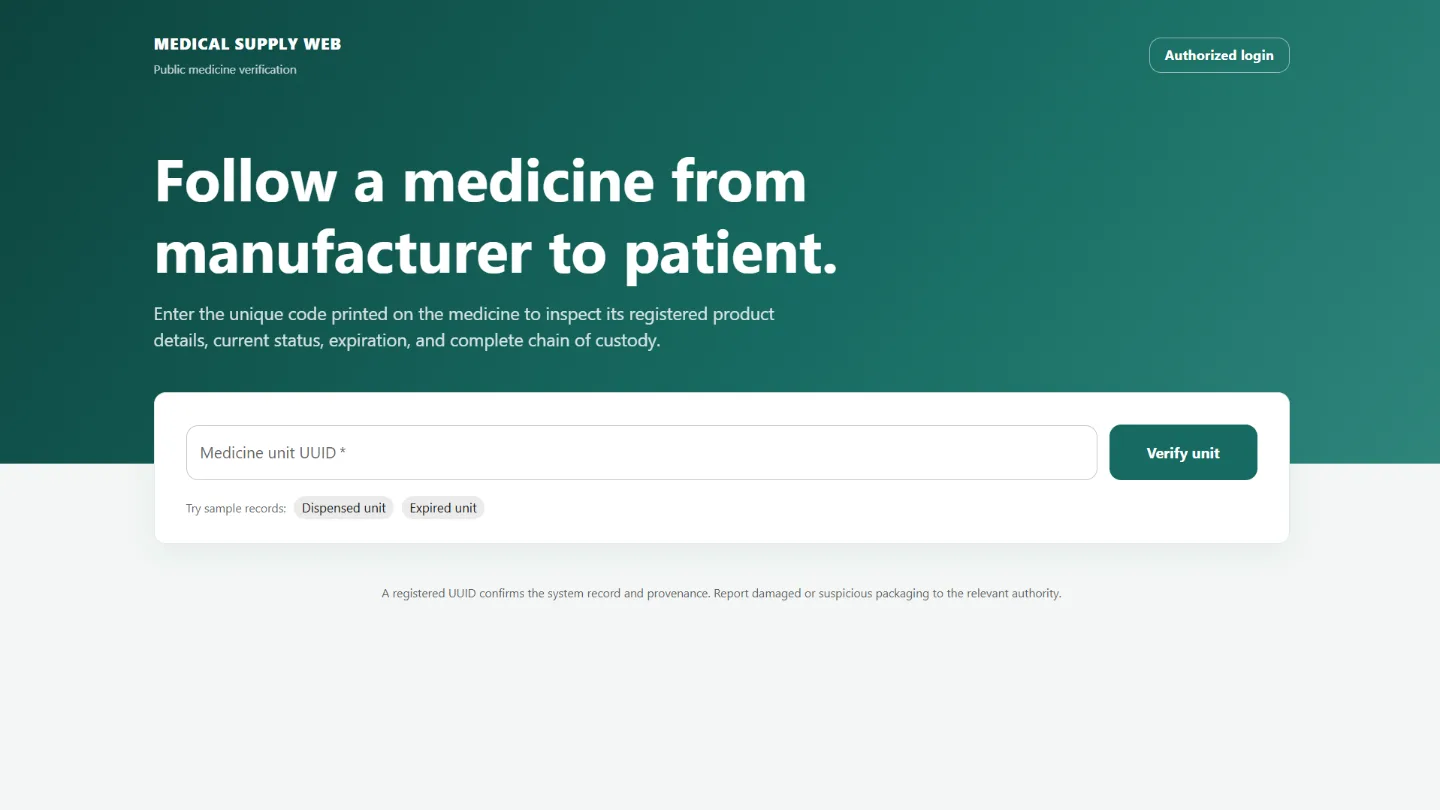 Medical Supply Web